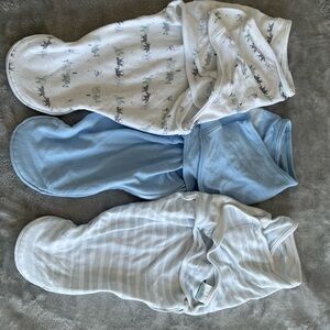Set of Three Baby Swaddle Blankets